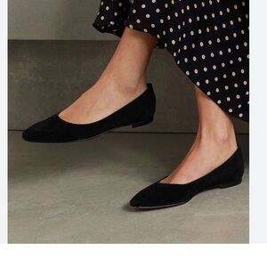 MANOLO BLAHNIK
Gelista suede ballet flats,Black, size 7.5